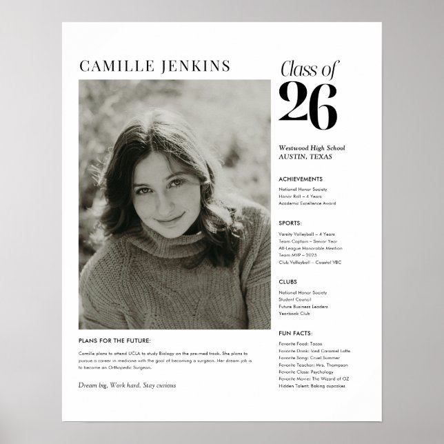 Class of 2026 Senior Photo Memory Poster (Framsidan)