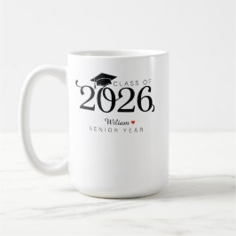 Class of 2026 Senior Year Graduation Custom Name  Kaffemugg