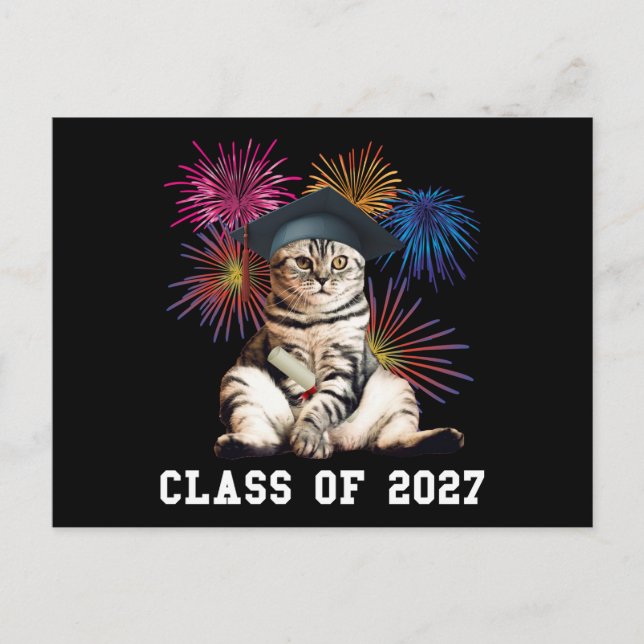 Class of 2027 Cat Lover Vykort (Framsida)