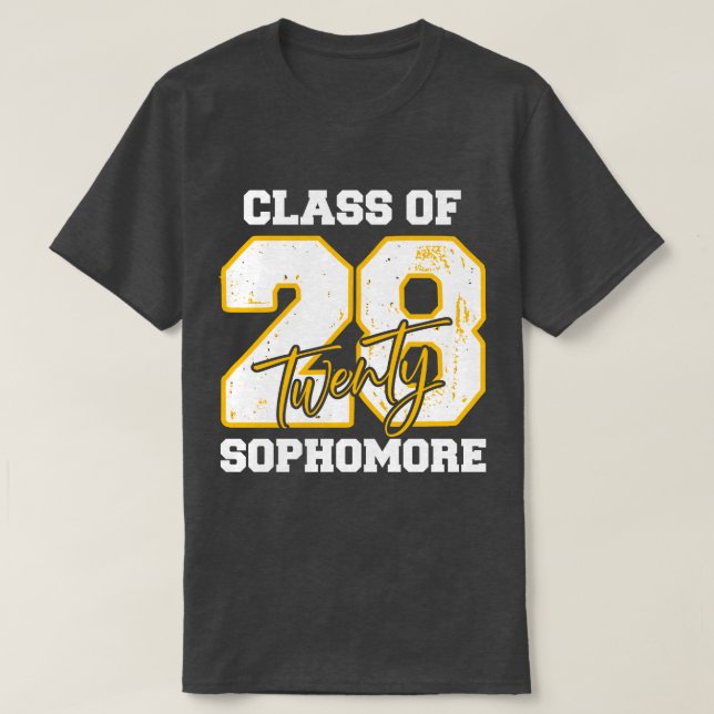 Class of 2028 Sophomore High School Back to School T Shirt (Design framsida)