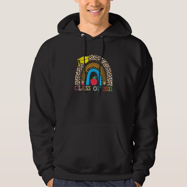 Class Of 2031 Graduation Last Day Of School Rainbo Hoodie (Framsida)
