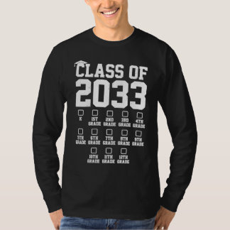 Class Of 2033 Grow With Me Check Mark First Day Of T Shirt