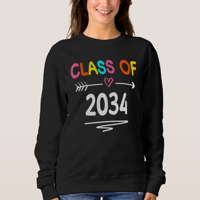 Class Of 2034 Grow With Me First Day Of School Gra T Shirt (Framsida)