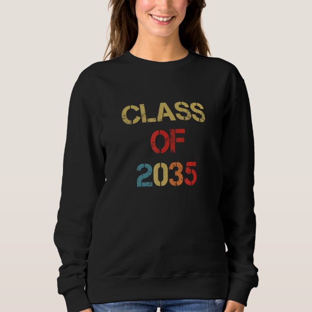 Class Of 2035 Grow With Me Graduation First Day Of T Shirt (Framsida)
