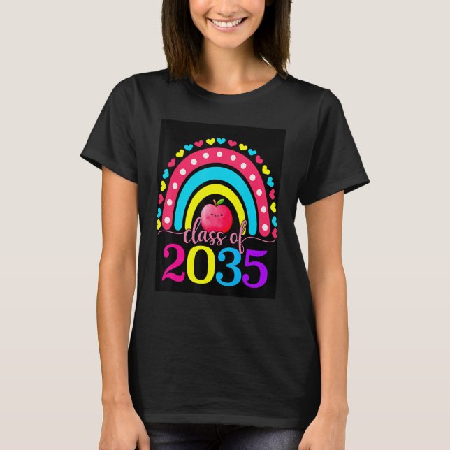 Class Of 2035 Grow With Me Graduation First Day Ra T Shirt (Framsida)