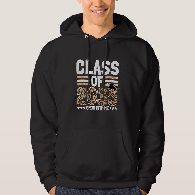 Class of 2035 Grow with me Kindergarten to Graduat Hoodie (Framsida)