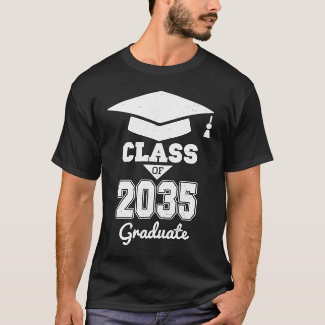 Class Of 2035 Grow With Me T Shirt (Framsida)