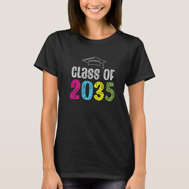Class Of 2035 Kindergarten First Day Back to Schoo T Shirt (Framsida)