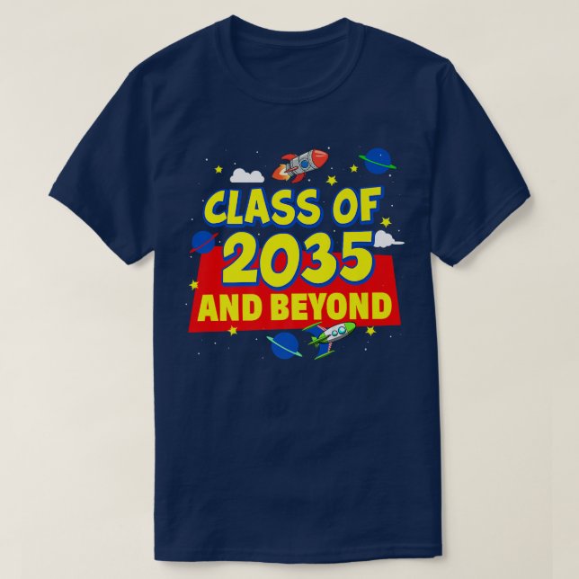 Class Of 2035 Kindergarten PreK Grow with Me Gradu T Shirt (Design framsida)