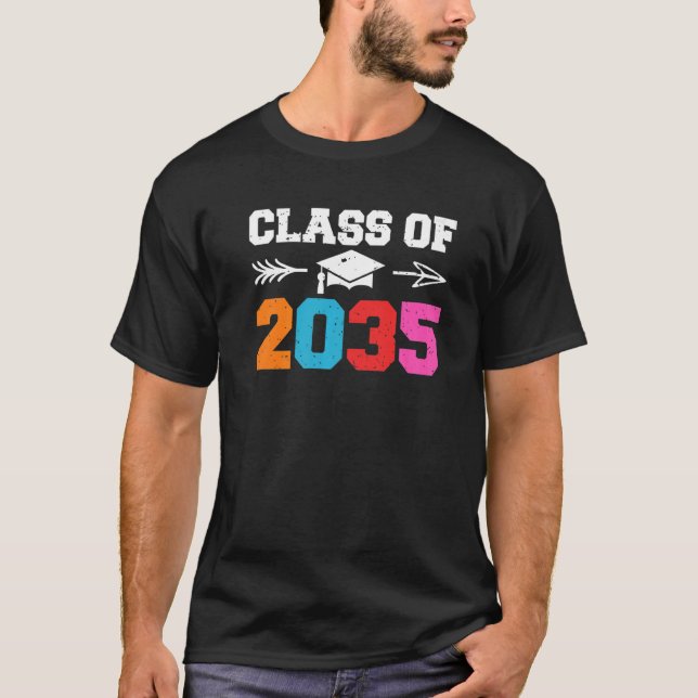 Class Of 2035 Leopard Pre k Grow with Me Graduatio T Shirt (Framsida)