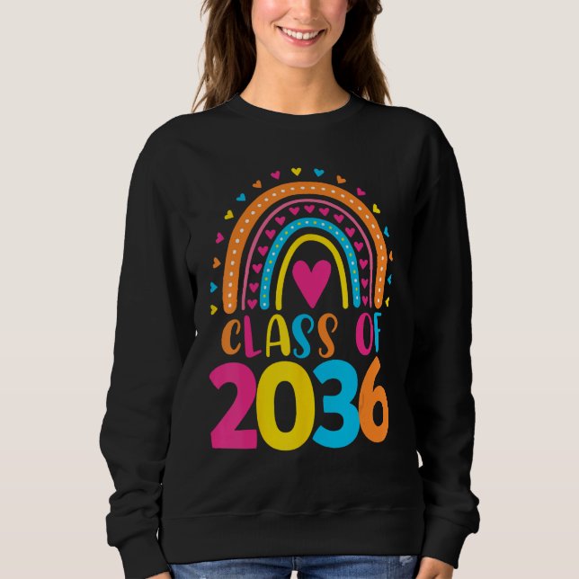 Class of 2036 First Day School Kindergarten Rainbo T Shirt (Framsida)