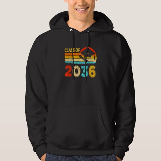 Class Of 2036 Grow With Me  Kindergarten Graduatio Hoodie (Framsida)