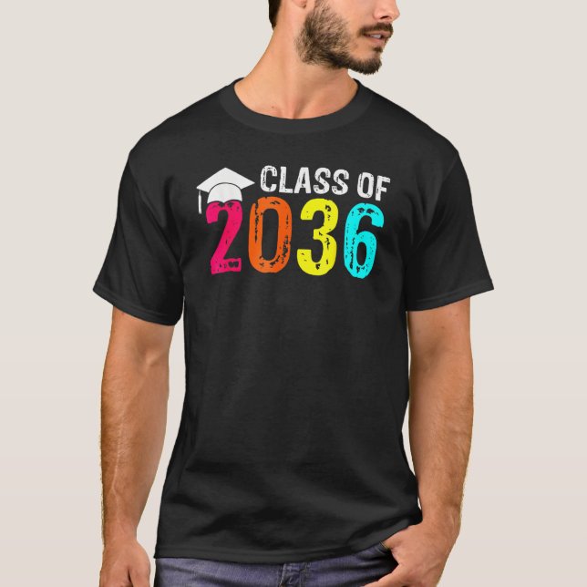 Class Of 2036 Grow With Me Kindergarten Pre K Grad T Shirt (Framsida)