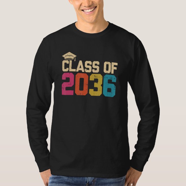 Class Of 2036 Kindergarten Graduate Kinder Graduat T Shirt (Framsida)