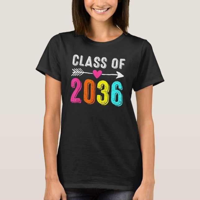 Class Of 2036 Kindergarten Pre K Grow With Me Grad T Shirt (Framsida)