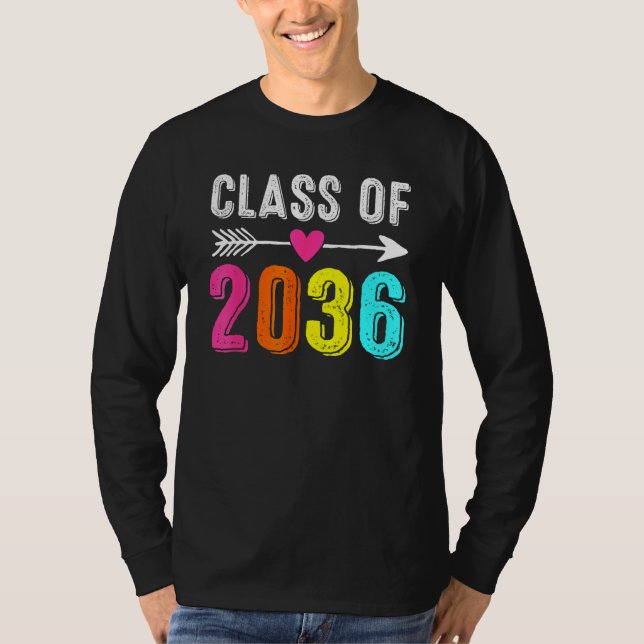 Class Of 2036 Kindergarten Pre K Grow With Me Grad T Shirt (Framsida)