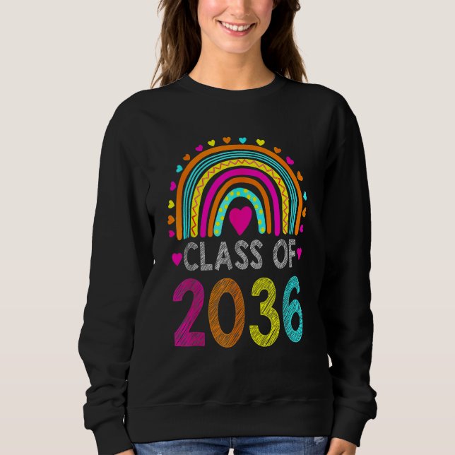 Class Of 2036 Rainbow Pre K Kindergarten Graduatio T Shirt (Framsida)