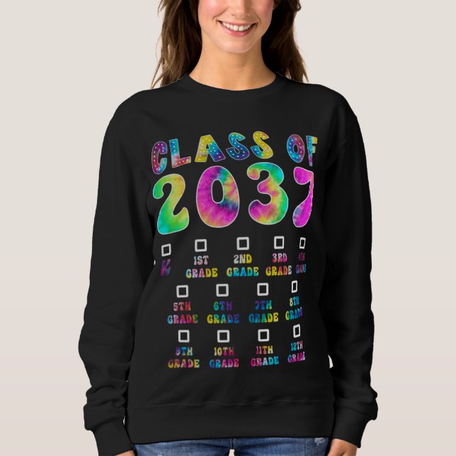 Class Of 2037 Graduate Preschool Kindergarten Tie  T Shirt (Framsida)