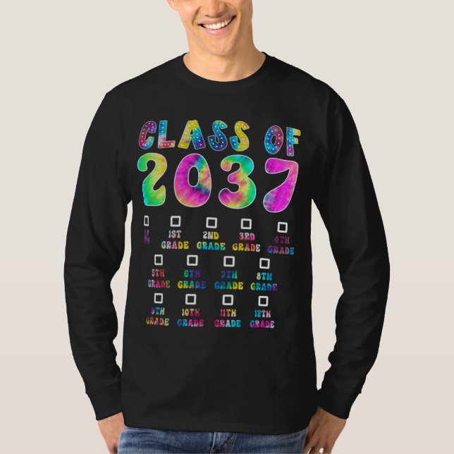 Class Of 2037 Graduate Preschool Kindergarten Tie  T Shirt (Framsida)