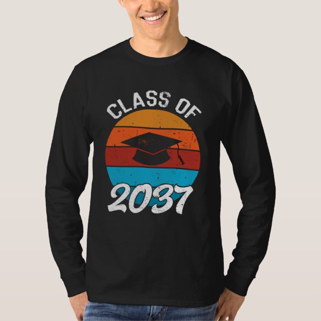 Class Of 2037 Kindergarten Graduate Graduation Gir T Shirt (Framsida)