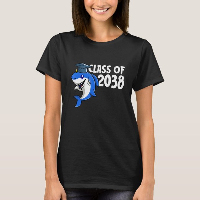 Class Of 2038 Shark Graduate Pre K Kindergarten Pr T Shirt (Framsida)