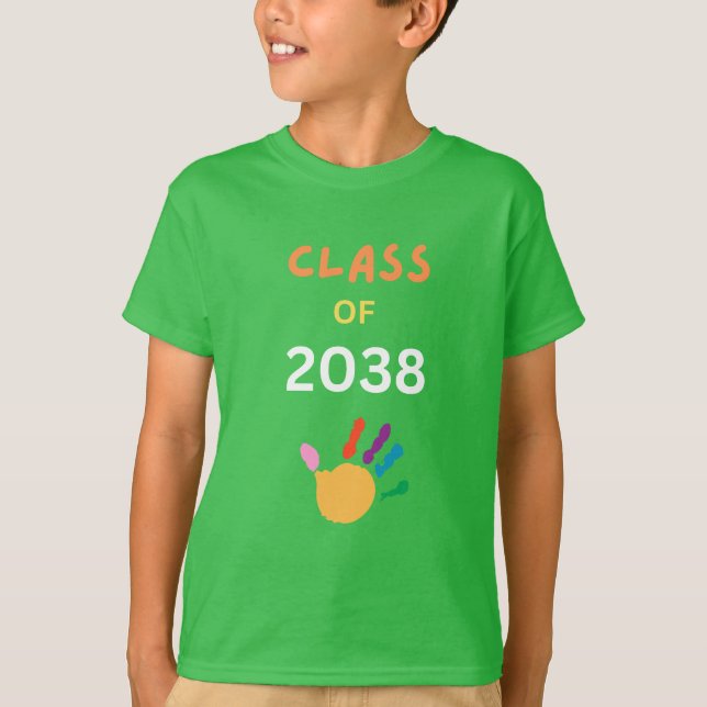 Class of 2038 with fingerpaint t shirt (Framsida)