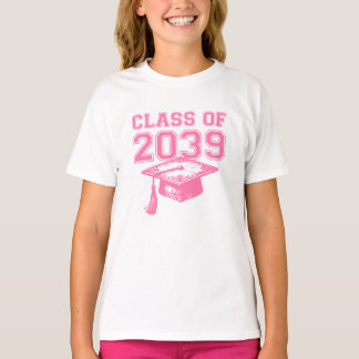 Class of 2039 Ornate Pink Graduation Cap Design T Shirt