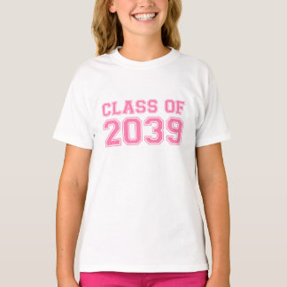 Class of 2039 Pink Varsity Future Graduate T Shirt