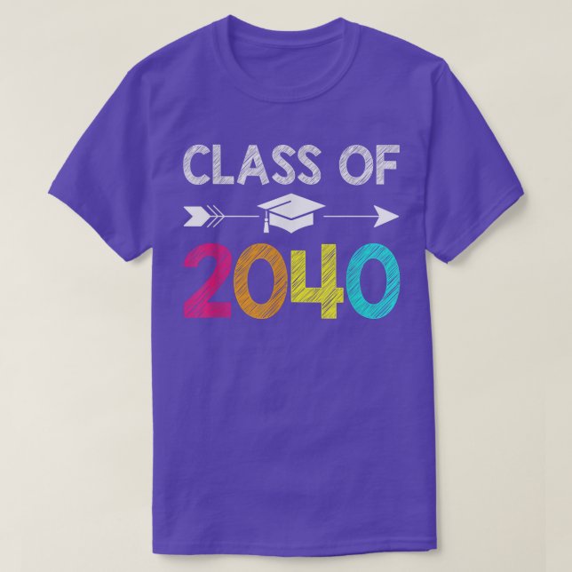 Class of 2040 Grow With Me Kindergarten Graduation T Shirt (Design framsida)
