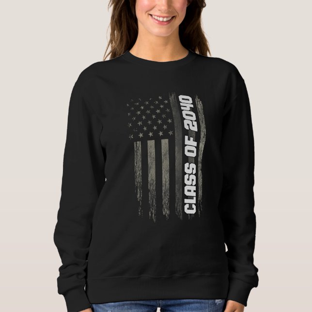 Class of 2040 Senior 2040 Graduation American Flag T Shirt (Framsida)