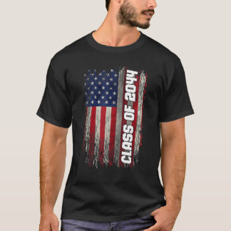 Class of 2044  Senior 2044 USA American Flag T Shirt