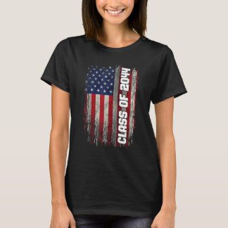 Class of 2044  Senior 2044 USA American Flag T Shirt