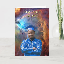 Class of 20XX Custom Photo Orion Nebula Graduation Kort