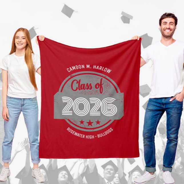 Class of YY Graduate Name Red Fleecefilt (Skapare uppladdad)