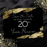 Class Reunion Black and Guld Elegant Vykort<br><div class="desc">Elegant Faux guld-plattor formgivning. All text är justerbar och lätt att ändra för dina egna behov i party. Spara vykorten för återförening av klassen Date. Svart och guld,  elegant,  snyggt,  skript,  modern,  trendig,  personlig.</div>