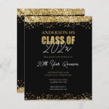 Class Reunion Black and Guld Glitter Events
