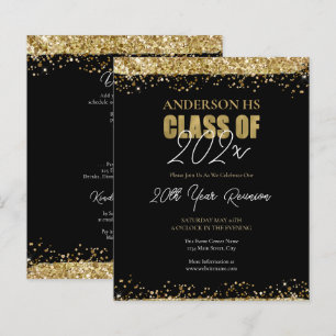Class Reunion Black and Guld Glitter Events