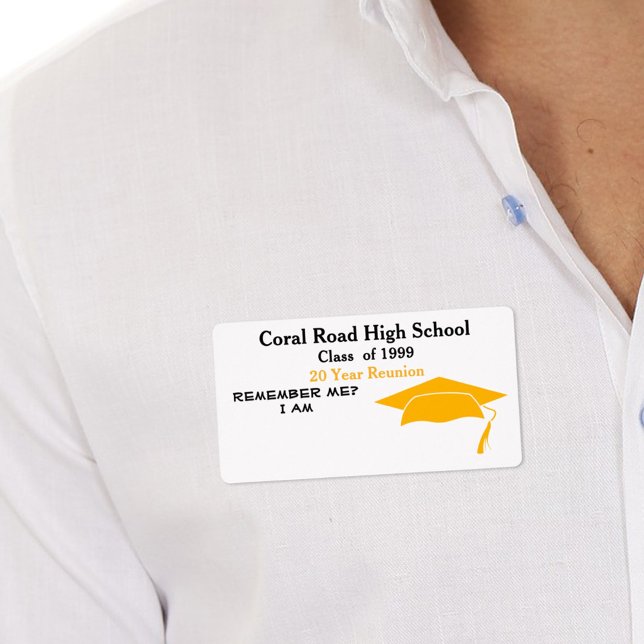 Class Reunion Black Orange Papprare Namn bricka Fraktsedel (Skapare uppladdad)