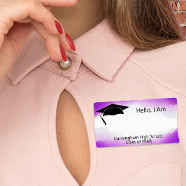 Class Reunion Lila Watercolor Namn bricka Fraktsedel