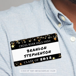 Class Reunion Namn bricka Guld Stars Anpassningsba Fraktsedel