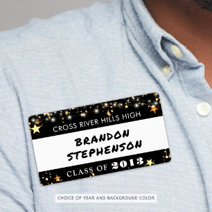 Class Reunion Namn bricka Guld Stars Anpassningsba Fraktsedel