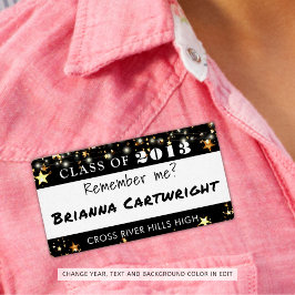 Class Reunion Namn bricka Guld Stars Anpassningsba Fraktsedel