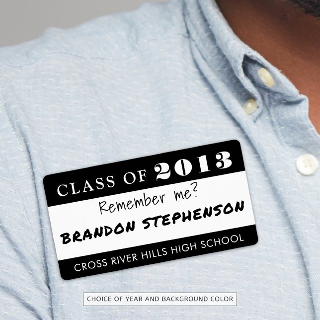 Class Reunion Namn bricka kommer ihåg mig Anpassni Fraktsedel (Skapare uppladdad)