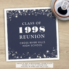 Class Reunion Navy Blue Silver Personlig Pappersservett