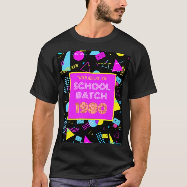 Class Reunion Retro School 80's Stil T Shirt (Framsida)