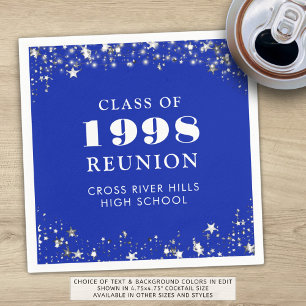 Class Reunion Royal Blue Silver White Personlig Pappersservett
