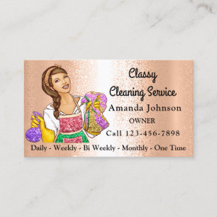 Classay House Städning Service Maid Glitter Girl Visitkort