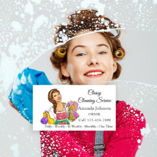Classay House Städning Service Maid Glitter Girl Visitkort