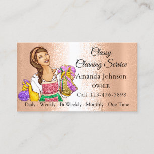 Classay House Städning Service Maid Glitter Ro Visitkort