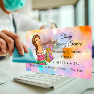 Classay House Städning Service Maid Glitter Spark Visitkort
